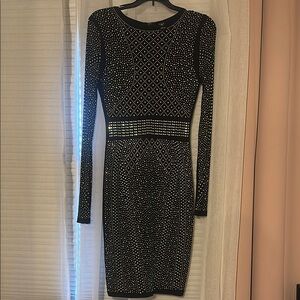 Elegant Black Studded Dress
